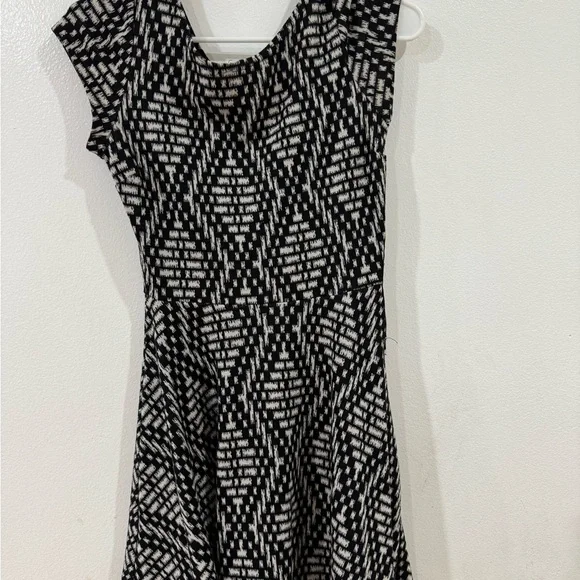 Aqua | Dresses | Aqua Black And White Fit And Flare Mini Dress | Poshmark